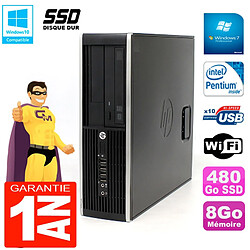 PC HP Compaq Pro 6200 SFF Intel G840 RAM 8Go 480 Go SSD Graveur DVD Wifi W7 - Occasion