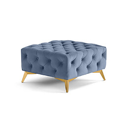 Lisa Design Camden - pouf chesterfield en velours - pieds en métal doré