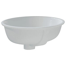 Acheter vidaXL Évier de salle de bain blanc 37x31x17,5 cm ovale céramique