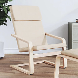 Maison Chic Chaise de relaxation | Fauteuil relax Crème Tissu -GKD59217