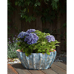 Beliani Pot de fleurs en terre cuite d 51 cm bleu OSTRYA