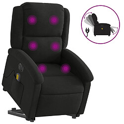 vidaXL Fauteuil inclinable de massage électrique Noir Tissu