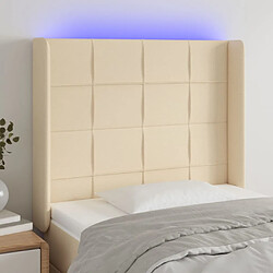 vidaXL Tête de lit à LED Crème 93x16x118/128 cm Tissu