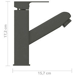 vidaXL Robinet de lavabo rétractable Finition grise 157x172 mm pas cher