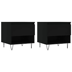 Maison Chic Lot de 2 Tables basses,Table Console pour salon noir 50x46x50 cm bois d'ingénierie -MN75363