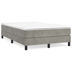 Maison Chic Lit Adulte - Lit simple Lit à sommier tapissier et matelas moelleux - Meuble de Chambre - Gris clair 120x200cm Velours -MN58037