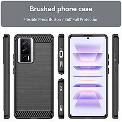 Htdmobiles Coque pour Xiaomi Poco F5 Pro 5G / Redmi K60 / K60 Pro - housse etui silicone gel carbone + verre trempe - NOIR