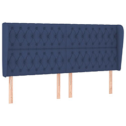 Maison Chic Tête de lit scandinave avec oreilles,meuble de chambre Bleu 183x23x118/128 cm Tissu -MN53179