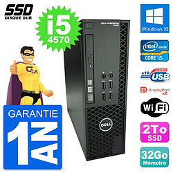 PC Dell Precision T1700 SFF Intel Core i5-4570 RAM 32Go SSD 2To Windows 10 Wifi - Occasion