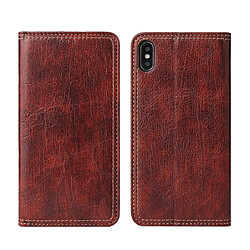 Wewoo Housse Coque Pour iPhone XR Retro Tree Bark Texture PU Étui en cuir à rabat horizontal magnétique avec support et fentes cartes et portefeuille marron