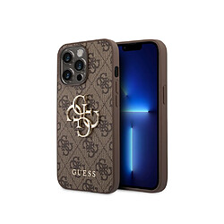 Guess Maroquinerie Guess Coque pour Apple iPhone 14 Pro PU 4G Big Marron