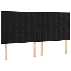 Avis vidaXL Tête de lit à LED Noir 200x5x118/128 cm Velours