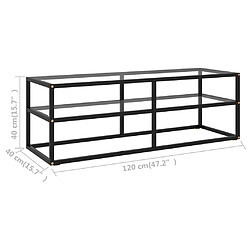 vidaXL Meuble TV noir avec verre trempé 120x40x40 cm pas cher