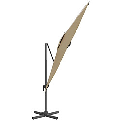 Acheter Helloshop26 Parasol meuble de jardin cantilever à led 400 x 300 cm taupe 02_0008170