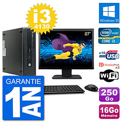 PC HP 800 G1 Ecran 27" Core i3-4130 RAM 16Go Disque 250Go Windows 10 Wifi - Occasion