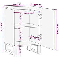 vidaXL Armoire de salle de bain 38x34x58 cm bois massif d'acacia pas cher