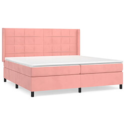 Maison Chic Lit Adulte - Lit simple Lit à sommier tapissier avec matelas moelleux - Meuble de Chambre - Rose 200x200 cm Velours -MN40240