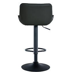 Acheter Decoshop26 Tabouret de bar x1 assise avec coutures décoratives losange en PVC noir et pieds en métal noir 10_0005223