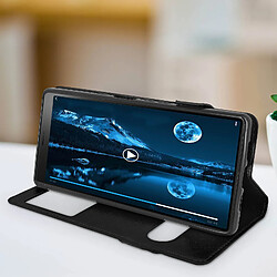 Avis Avizar Etui Sony Xperia 10 Housse Folio Double Fenêtre Fonction Support noir