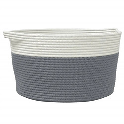 vidaXL Panier de rangement gris et blanc Ø40x25 cm coton