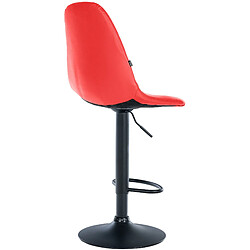 Decoshop26 Tabouret de bar x1 avec repose-pieds hauteur réglable pivotant assise en PVC rouge cadre métallique noir 10_0004817