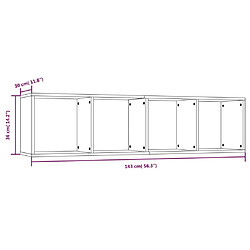 vidaXL Bibliothèque/Meuble TV Chêne fumé 143x30x36cm Bois d'ingénierie pas cher