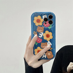 Avis GUPBOO Étui pour iPhone12ProMax Étui de téléphone portable de dessin animé de tournesol d'ours rétro en silicone