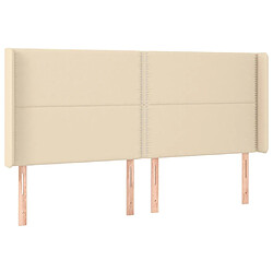 Maison Chic Tête de lit moderne avec oreilles pour chambre - Décoration de lit Crème 183x16x118/128 cm Tissu -MN60421