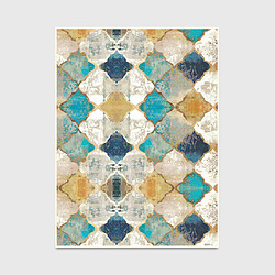 Universal Tapis de sol non glissant tapis rectangulaire tapis de coureur marocain chambre salon salle à manger cuisine |(Coloré)