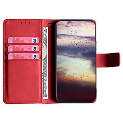 Etui en PU texture crocodile, anti-rayures, fermeture magnétique avec support pour votre ZTE Blade A72 5G - rouge