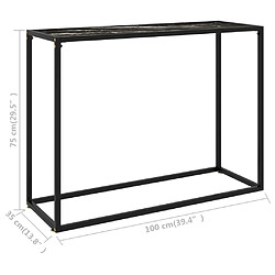 vidaXL Table console Noir 100x35x75 cm Verre trempé pas cher