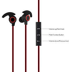 Wewoo Casque Bluetooth Sport rouge pour iPhone, Galaxy, Huawei, Xiaomi, LG, HTC et autres Smartphones, Distance Bluetooth: 10m Sans Fil In-Ear avec Micro,