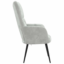 Avis vidaXL Chaise de relaxation Gris clair Velours