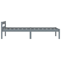 Acheter Maison Chic Lit adulte - Lit simple Cadre de lit,Structure du lit Contemporain Gris Bois de pin massif 90 x 200 cm -MN84034