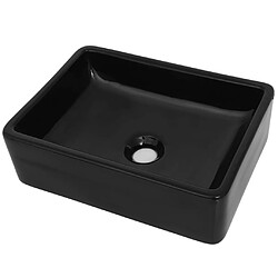 vidaXL Lavabo Céramique Rectangulaire Noir 41 x 30 x 12 cm