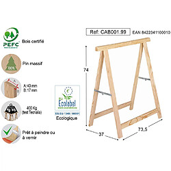 Avis Astigarraga Tréteau en pin standard section 40x17 mm Lot de 2.