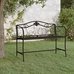 Maison Chic Banc de jardin 2 places | Banquette de jardin | Chaise Relax 104 cm Noir Acier -MN41095