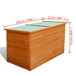 vidaXL Boîte de rangement de jardin 126x72x72 cm Bois pas cher