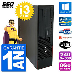 PC Fujitsu Esprimo E910 DT Intel Core i3-2100 RAM 8Go SSD 240Go Windows 10 Wifi - Occasion