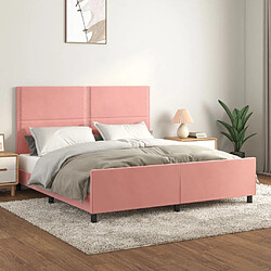 Maison Chic Lit adulte - Cadre Structure de lit avec tête de lit Contemporain Rose 180x200 cm Velours -MN46511