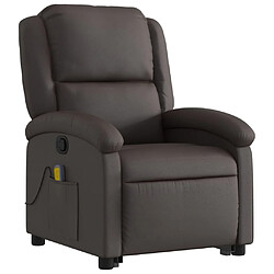 Avis Maison Chic Fauteuil Relax pour salon, Fauteuil inclinable de massage marron foncé cuir véritable -GKD76074