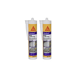 Lot de 2 mastic silicone spécial vitre - SIKA SikaSeal 112 Vitrage - Blanc - 300ml