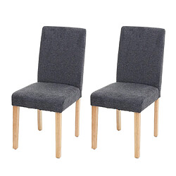 Decoshop26 Lot de 2 chaises de salle à manger en tissu gris foncé pieds clairs CDS04462