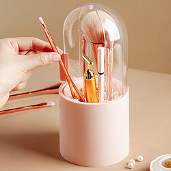 Universal Boîte de rangement de cosmétiques pour femmes Composition Brosse Boîte de rangement d'outils de maquillage Stylo Vernis à ongles Transparent avec couverture Organiser seau