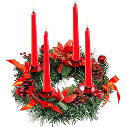 Universal (Rouge) Candon de chandelle de bague de Noël 12 -in Award Christmas apparaît dans le calendrier apparaît dans une plate-forme de chandelle circulaire de jante