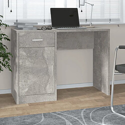 vidaXL Bureau avec tiroir et armoire Gris béton 100x40x73 cm