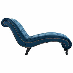 Acheter Maison Chic Chaise longue de jardin| Bain de soleil Relax | Transat Bleu Velours -GKD66098