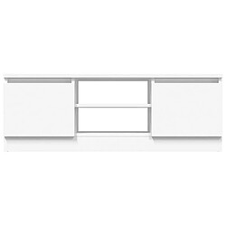 Maison Chic Meuble TV scandinave - Banc TV pour salon avec porte Blanc 102x30x36 cm -MN66055 pas cher