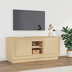 Maison Chic Meuble TV scandinave - Banc TV pour salon chêne sonoma 102x35x45 cm bois d'ingénierie -MN37122