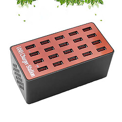 Universal Chargeur intelligent 20 ports USB 20A Station de chargeur de bureau avec plug (rouge)